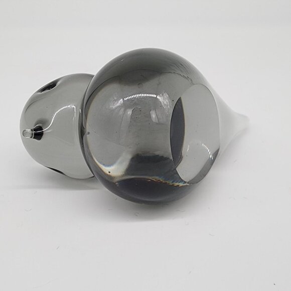 Swedish Art Glass Bird Figure Reijmyure Glasbruk Smokey Gray VTG 2.75" - Picture 3 of 9